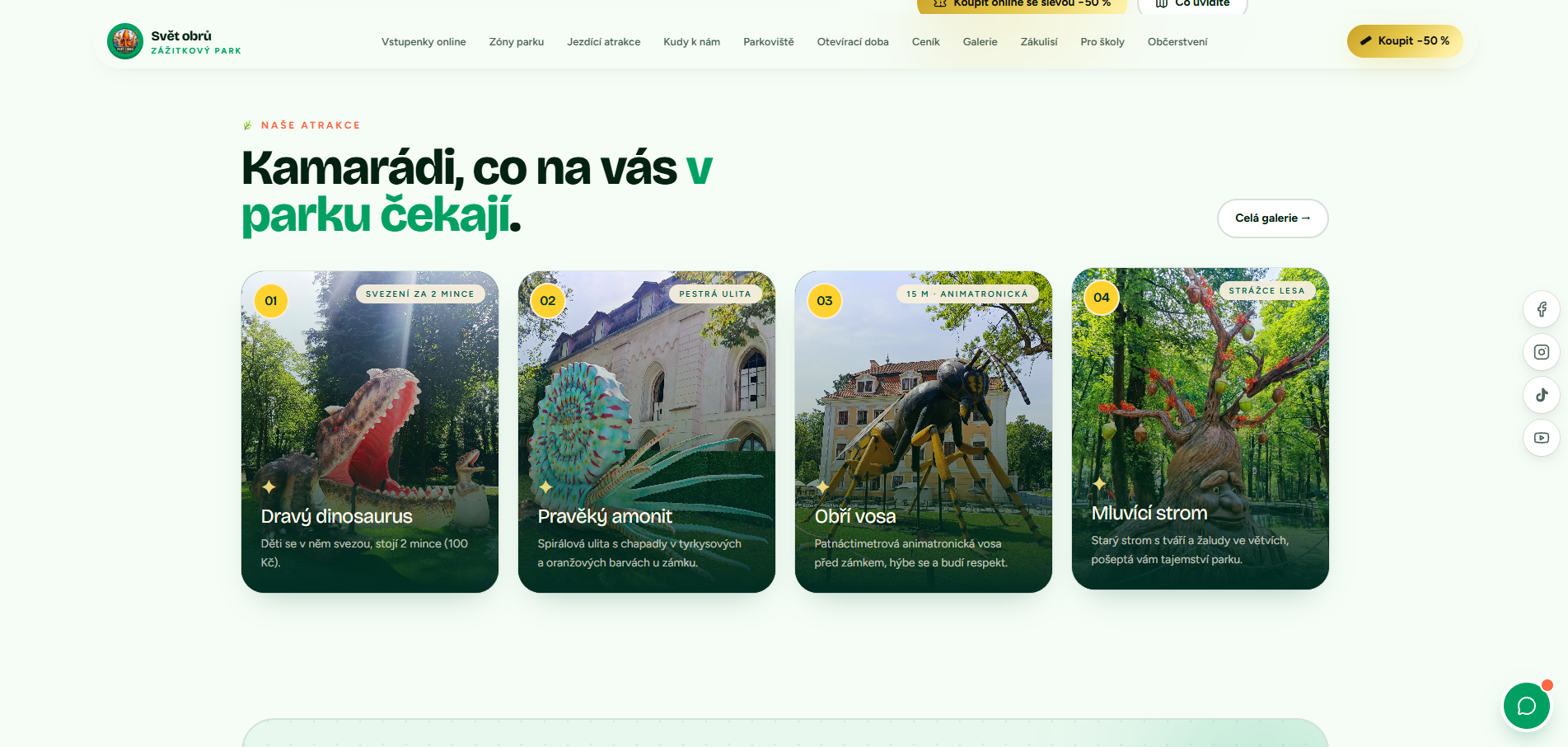 Svět obrů - ukázka webu